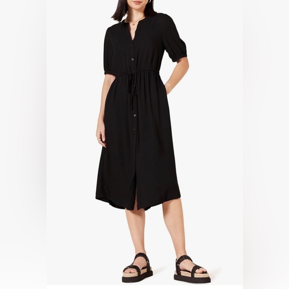 Amazon Essentials Women's Relaxed Fit Half-Sleeve Waisted Midi A-Line Dress - Picture 1 of 13